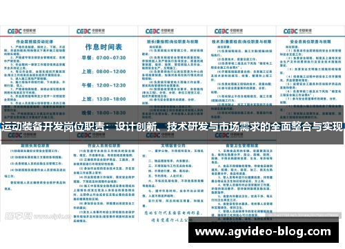 运动装备开发岗位职责：设计创新、技术研发与市场需求的全面整合与实现